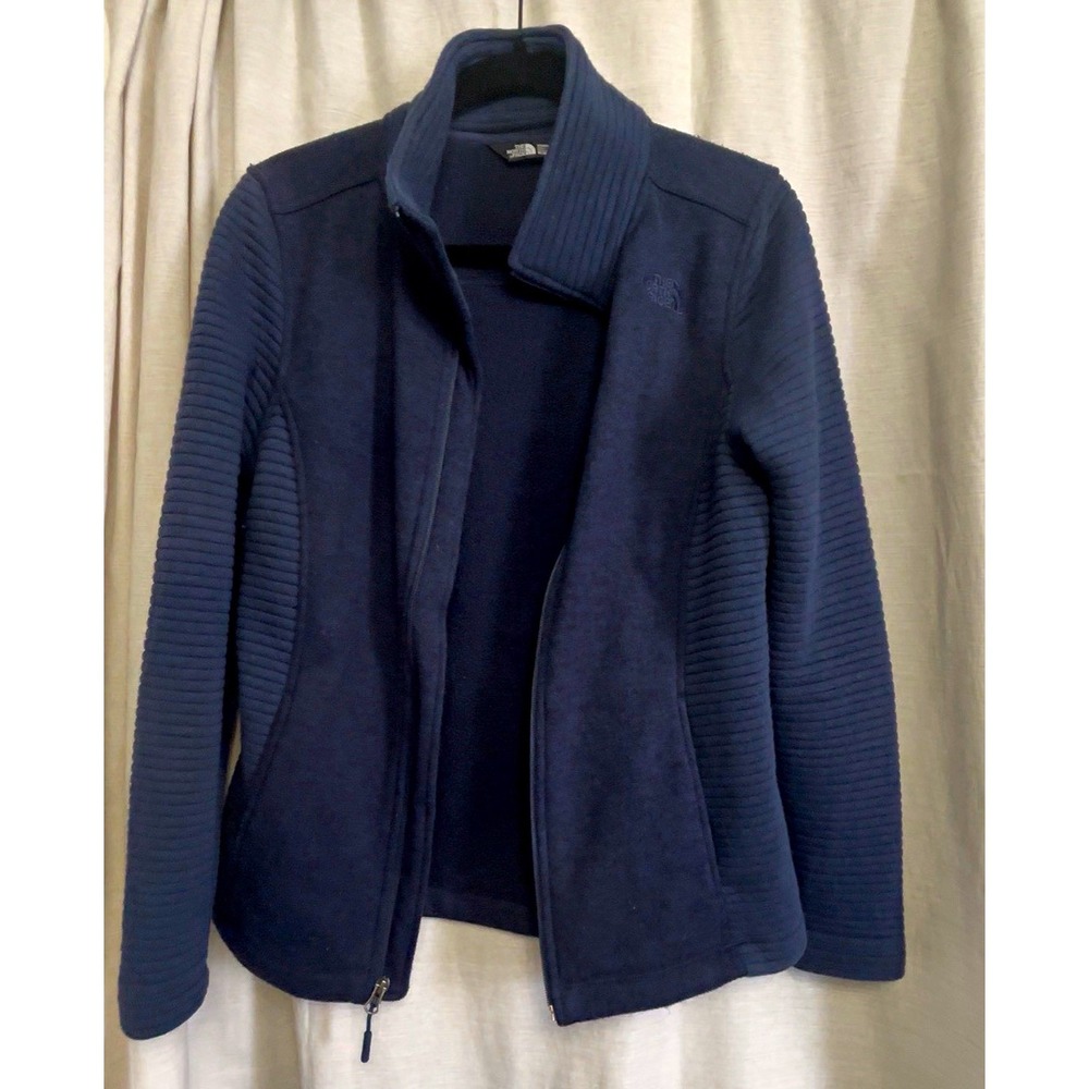 The North Face Women's M Navy Full Zip Jacket w/ Pockets Stand-Up Collar